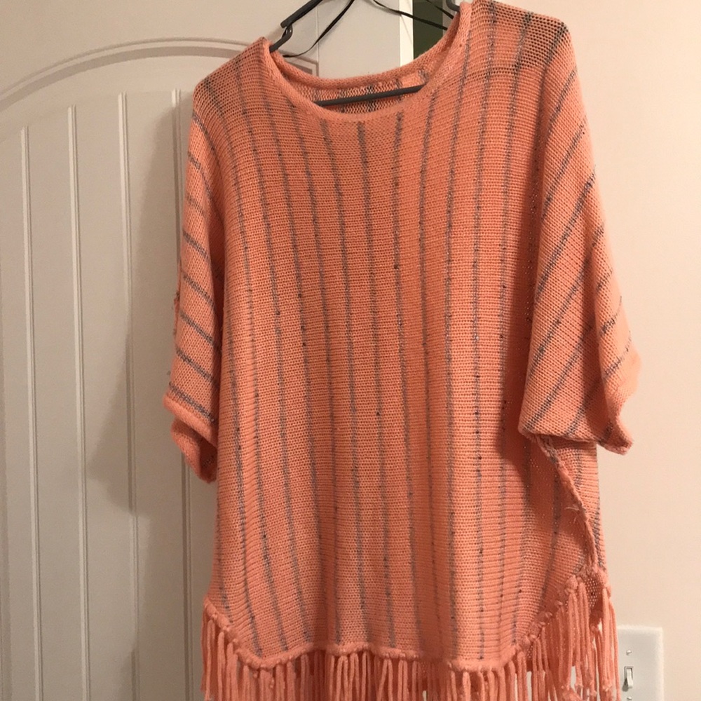 Poncho sweater Salmon Pink sz M